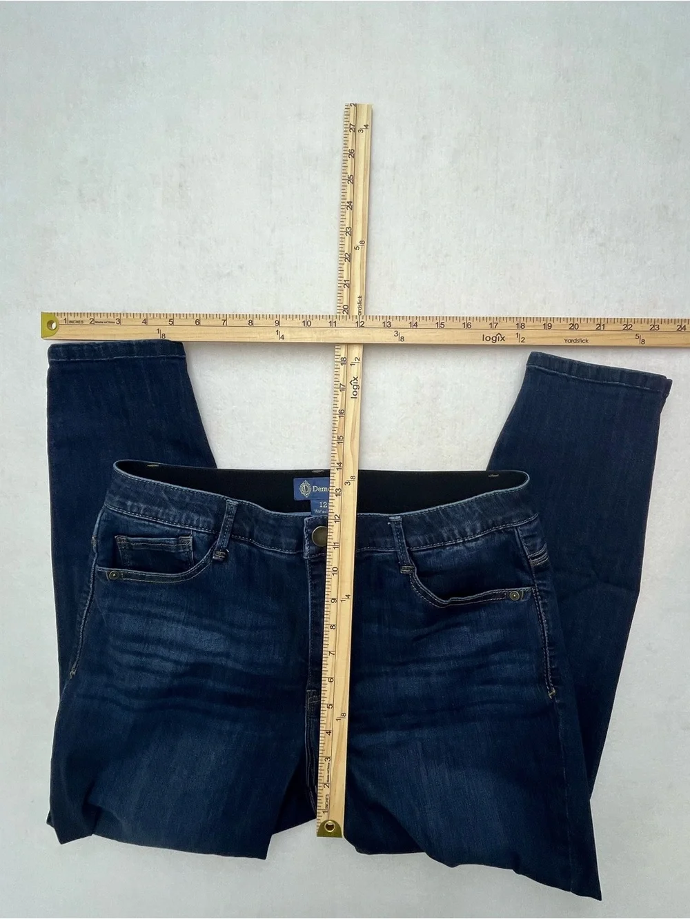 Democracy Ab Solution Women’s Dark Wash Skinny Stretch Denim Jeans Petite 12P